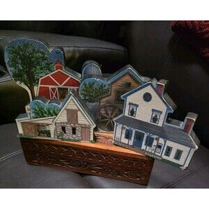 Lot of 4 WMG 2009 Wooden Building Figurines